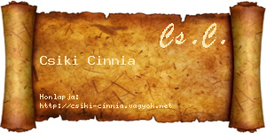 Csiki Cinnia névjegykártya